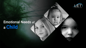 A black and white photo of three people with one child.